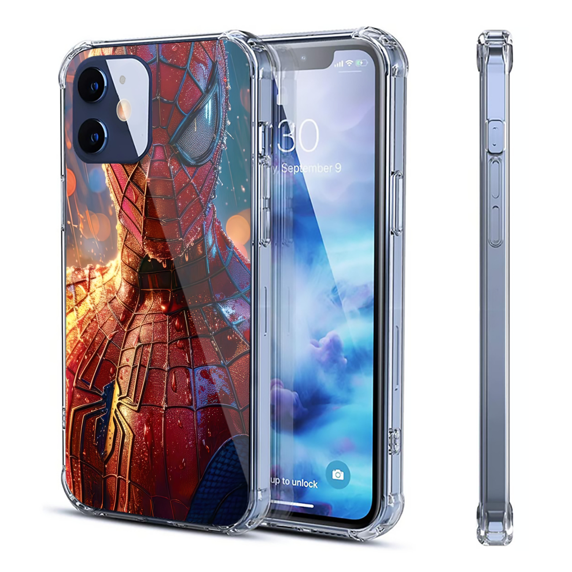 （画像用） Spider Man スパイダーマン 【iPhone 12シリーズ対応】透明スマホケース（クリアソフトケース）